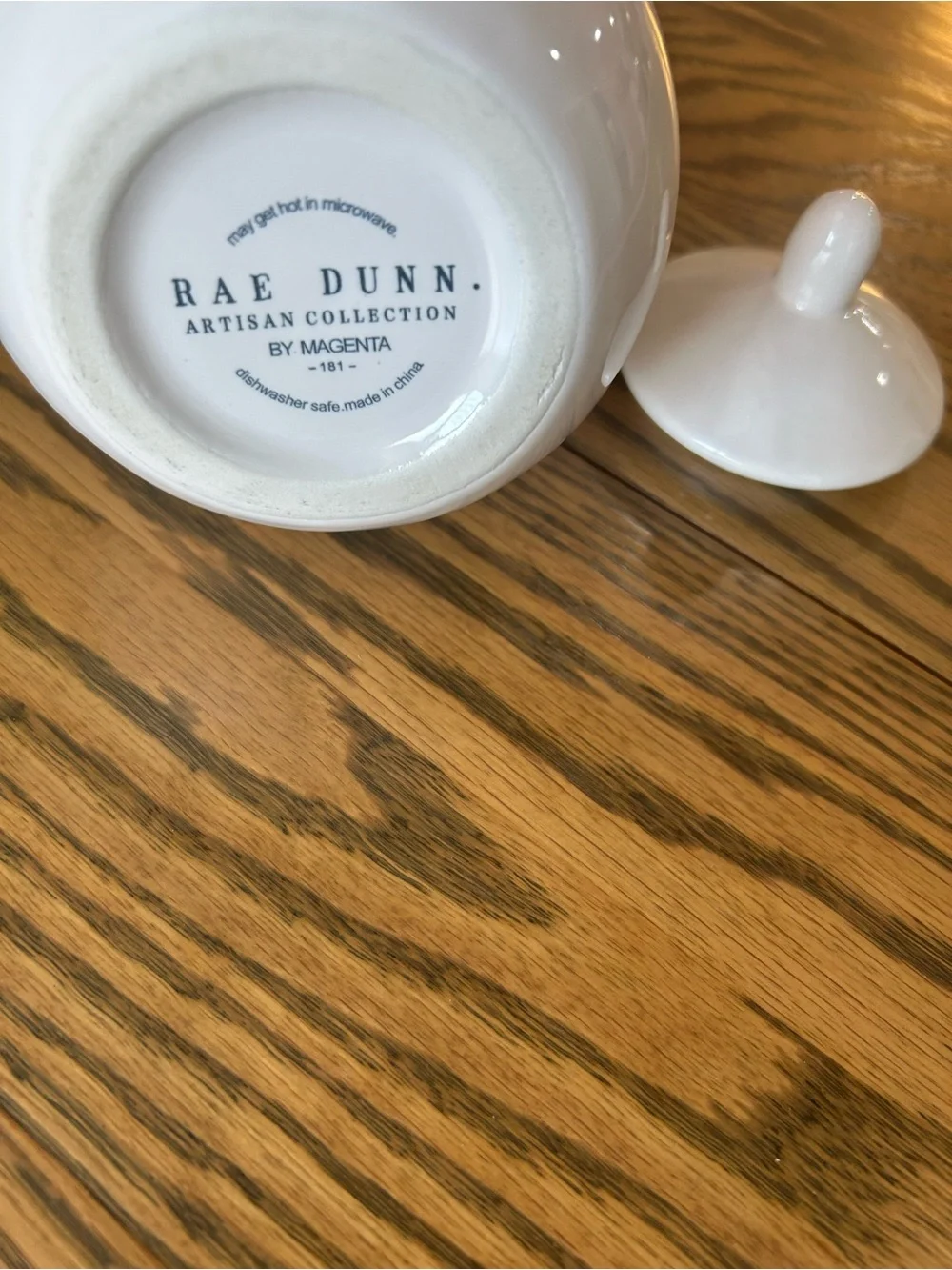 Rae Dunn White Ceramic Sugar Canister with Lid